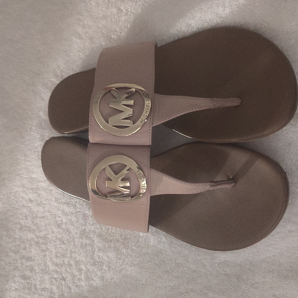 Michael Kors Gold and Brown Sandals